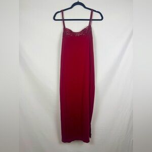 Cabernet  Red Lace Trim Nightgown